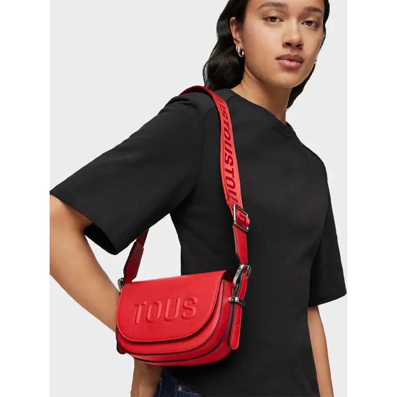 TOUS MINI BANDOLERA MEDIALUNA BRENDA ROJO KALHUA1