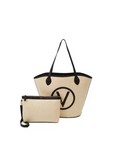 VALENTINO BAGS SHOPPER COVENT NATURAL/NEGRO - TALLA ÚNICA