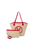 VALENTINO BAGS SHOPPER COVENT NATURAL/ROSSO - TALLA ÚNICA