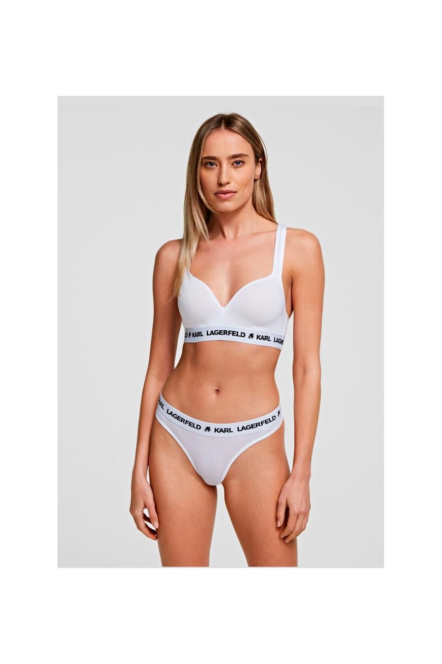 KARL LAGERFELD SET PACK THONG LOGO WHITE 