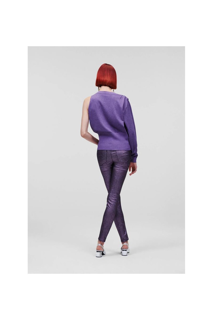 KARL LAGERFELD SHINY SKINNY DENIM LILAC