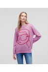 KARL LAGERFELD IKONIK 2 0 CREW NECK SWEATER PINK 