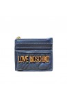 LOVE MOSCHINO TARJETERO-MONEDERO AZUL 