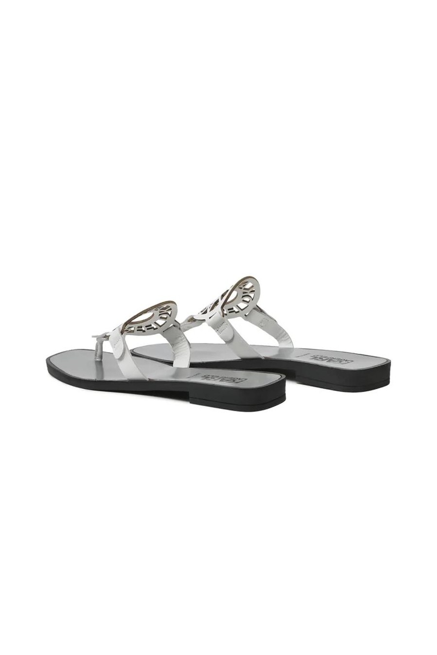 KARL LAGERFELD SKOOT RING LOGO TOE POST WHITE 