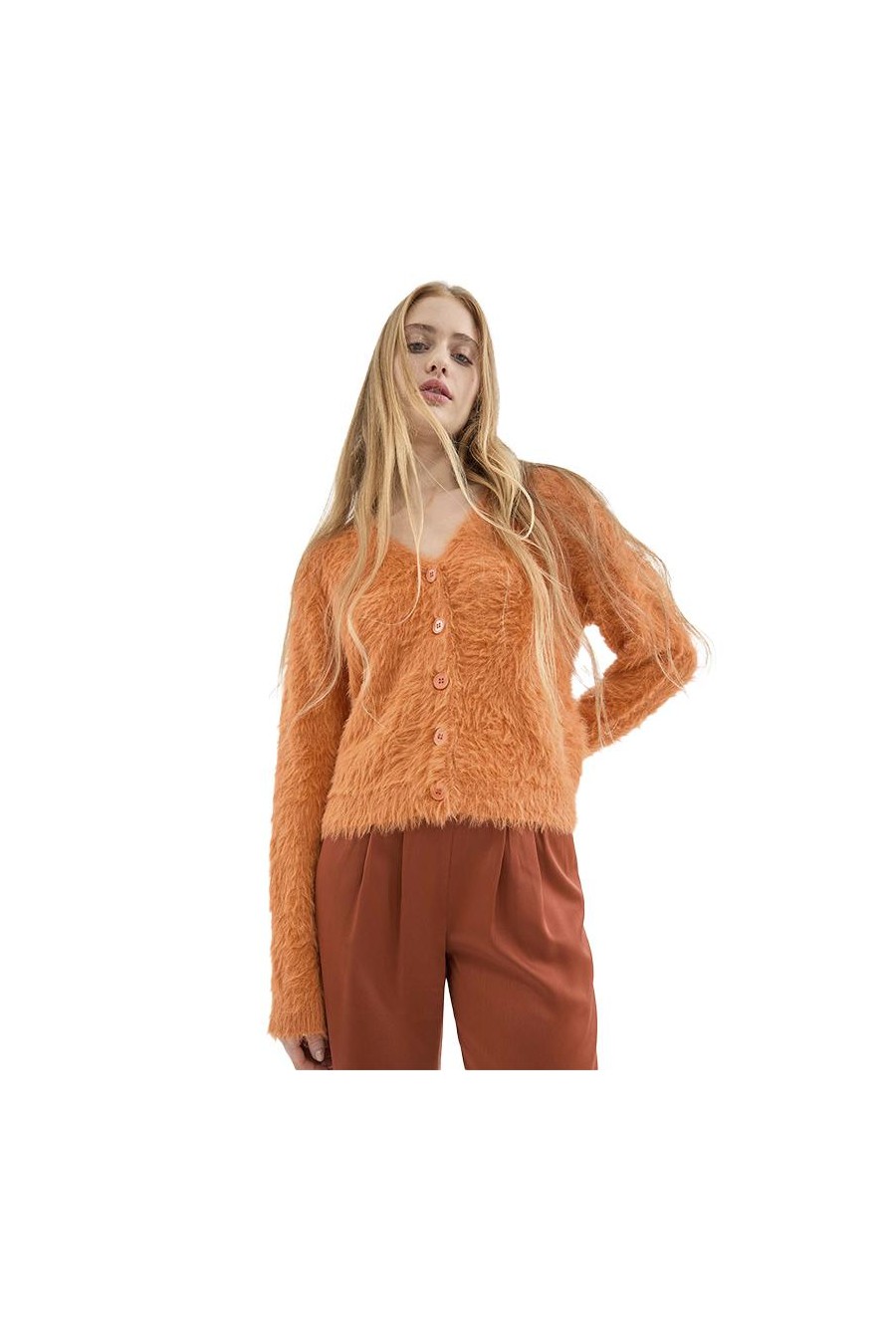 COMPAÑÍA FANTÁSTICA CARDIGAN DE PUNTO NARANJA