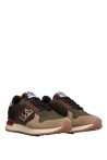 NAPAPIJRI STAB MAN NYLON/SUEDE SNEAKER TAUPE/GREEN