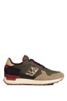 NAPAPIJRI STAB MAN NYLON/SUEDE SNEAKER TAUPE/GREEN