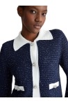 LIU JO CHAQUETA DE TEXTURA AZUL Y BLANCO