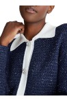 LIU JO CHAQUETA DE TEXTURA AZUL Y BLANCO