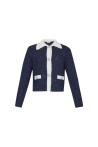 LIU JO CHAQUETA DE TEXTURA AZUL Y BLANCO