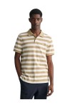 GANT REGULAR PIQUE POLO DE RAYAS BLANCO/BEIGE