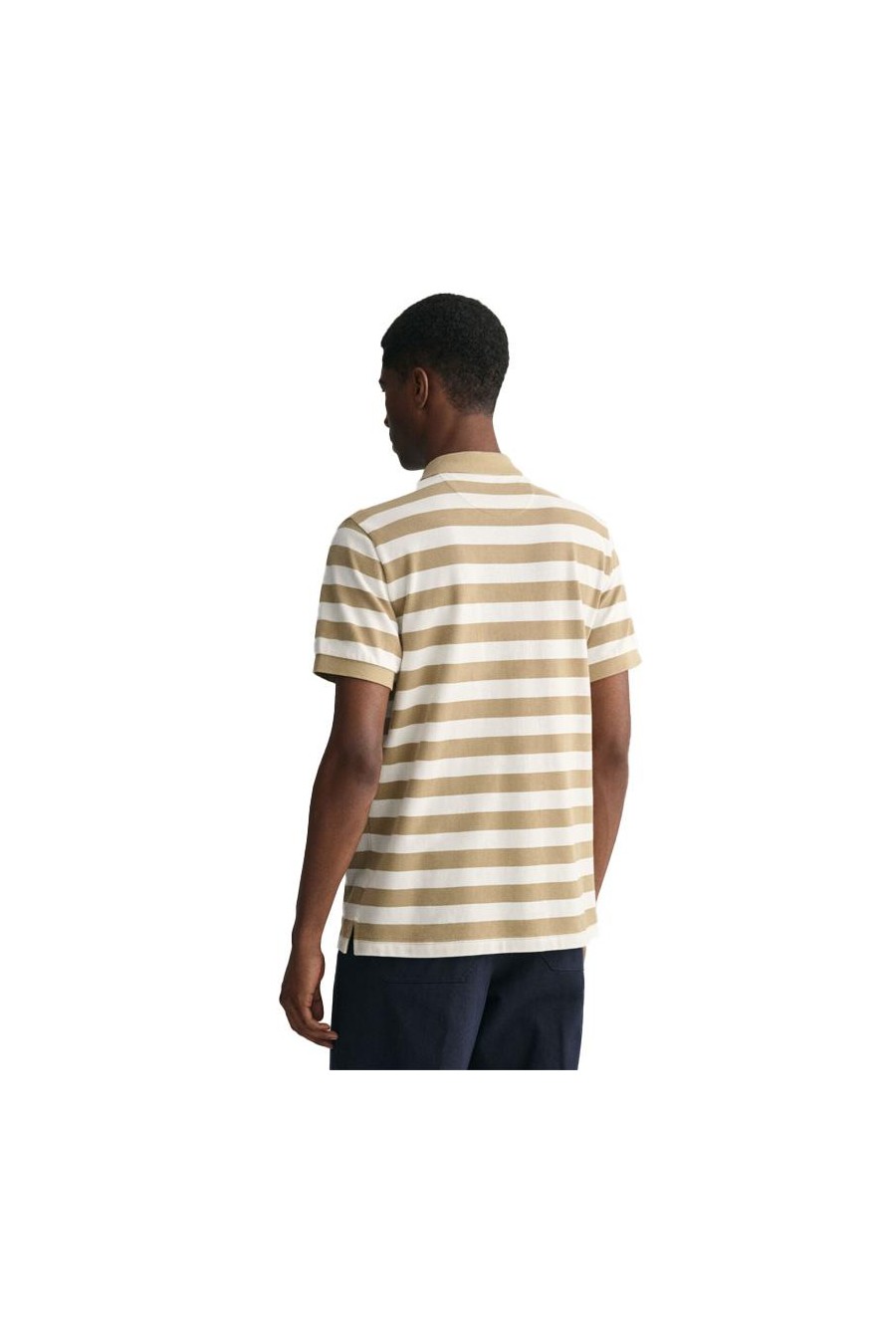 GANT REGULAR PIQUE POLO DE RAYAS BLANCO/BEIGE