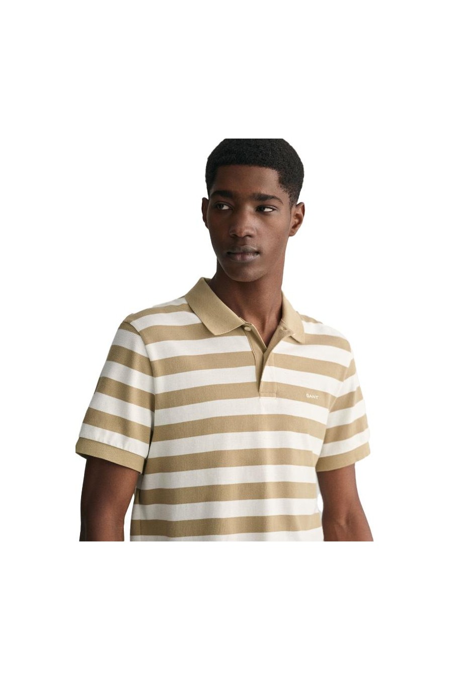 GANT REGULAR PIQUE POLO DE RAYAS BLANCO/BEIGE