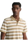 GANT REGULAR PIQUE POLO DE RAYAS BLANCO/BEIGE