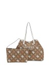 GUESS VIKKY II LARGE TOTE LATTE LOGO MULTI