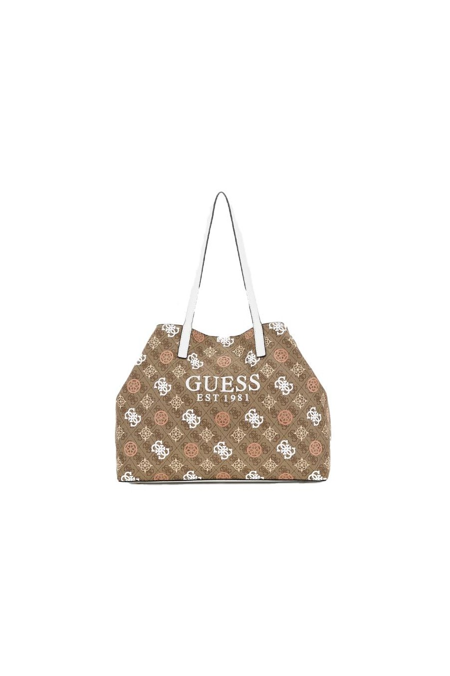 GUESS VIKKY II LARGE TOTE LATTE LOGO MULTI