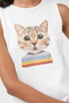 COMPAÑÍA FANTÁSTICA CAMISETA PRINT GATO BLANCA