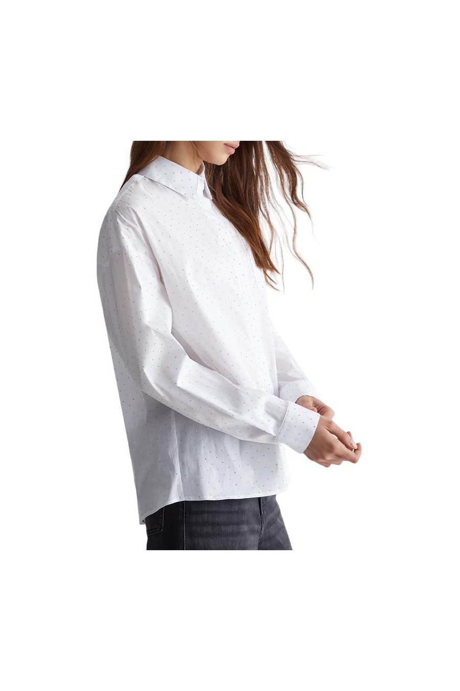 LIU JO CAMISA OVER POPELINE BLANCA 