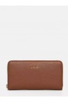 LIU JO WALLET WITH ZIP IN FAUX LEATHER MARRON