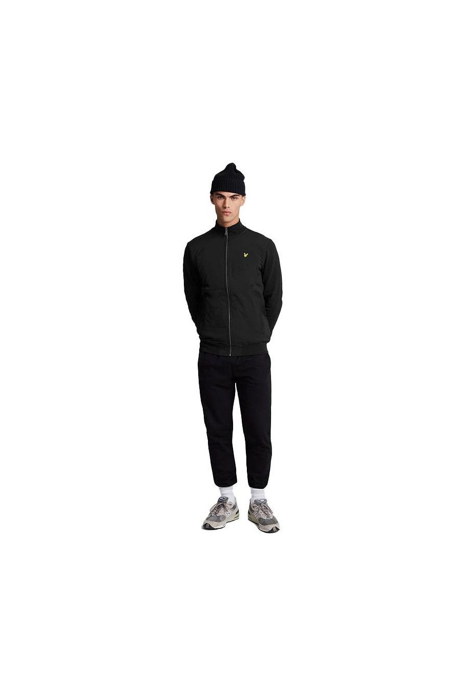 LYLE & SCOTT HYBRID BAFFLED TRACK JACKET JET BLACK