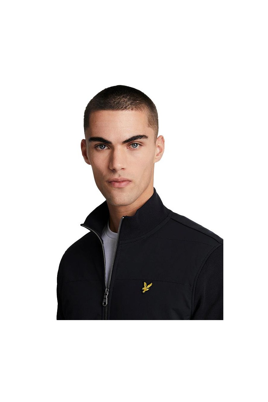 LYLE & SCOTT HYBRID BAFFLED TRACK JACKET JET BLACK