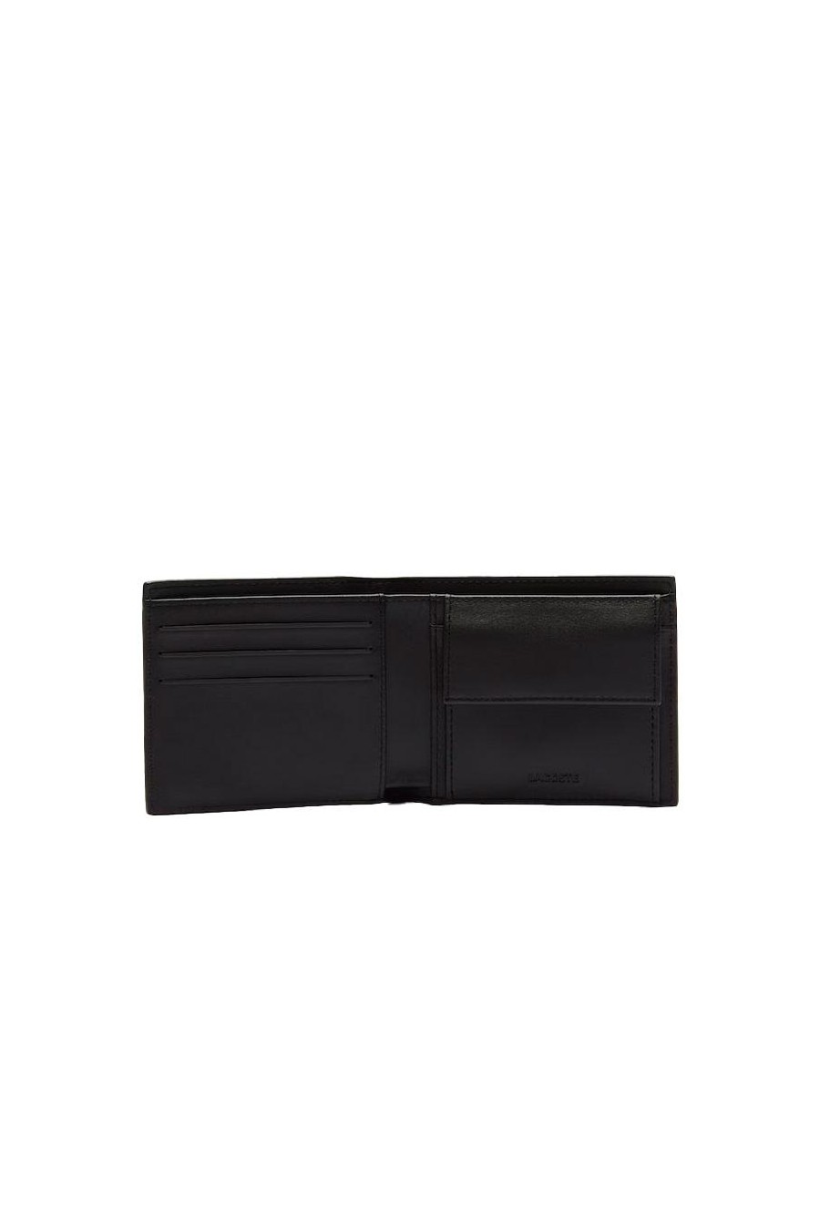 LACOSTE BILLETERA DE PIEL FG COMPACT NEGRO