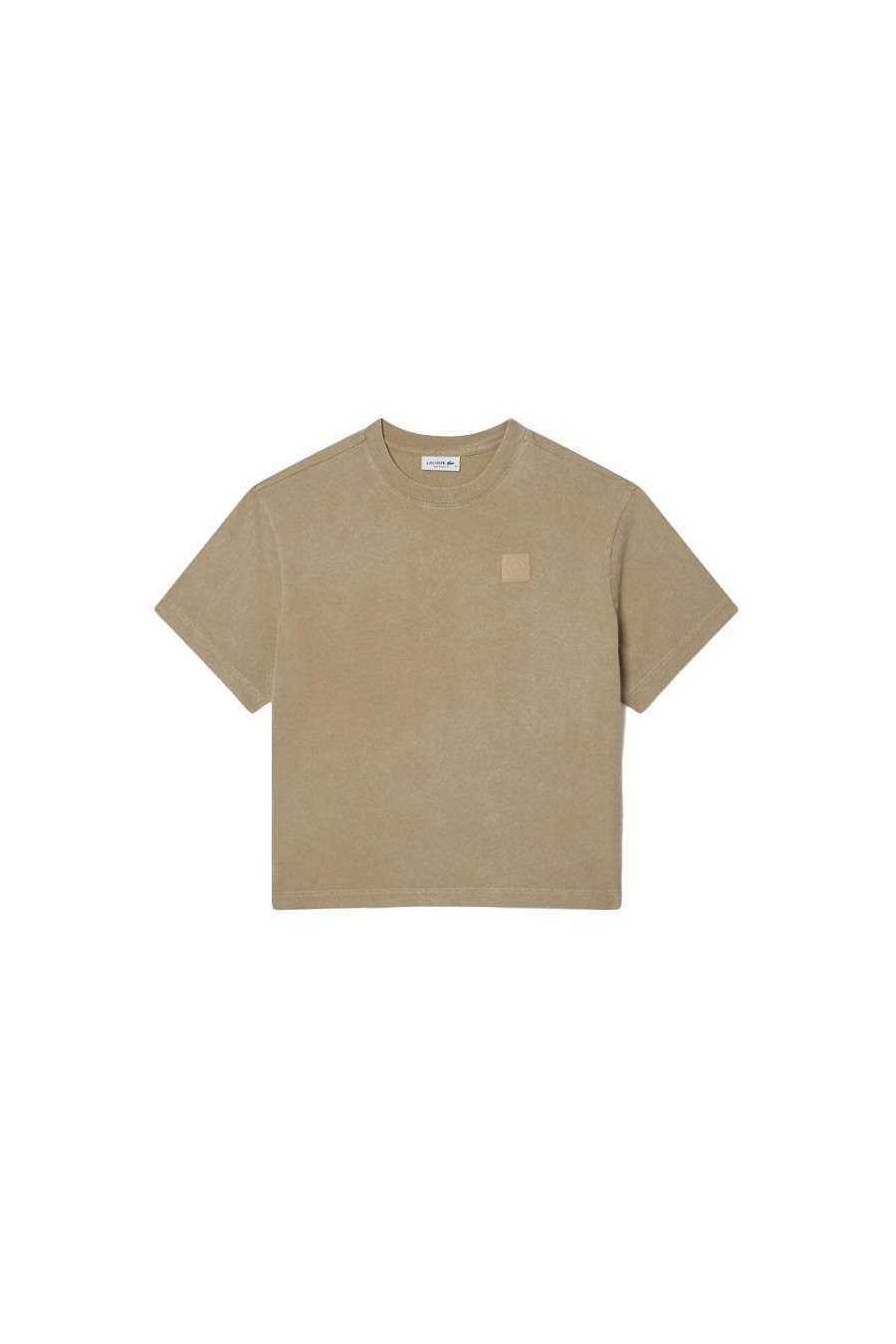 LACOSTE OVERSIZED WASHED EFFECT T-SHIRT BEIGE