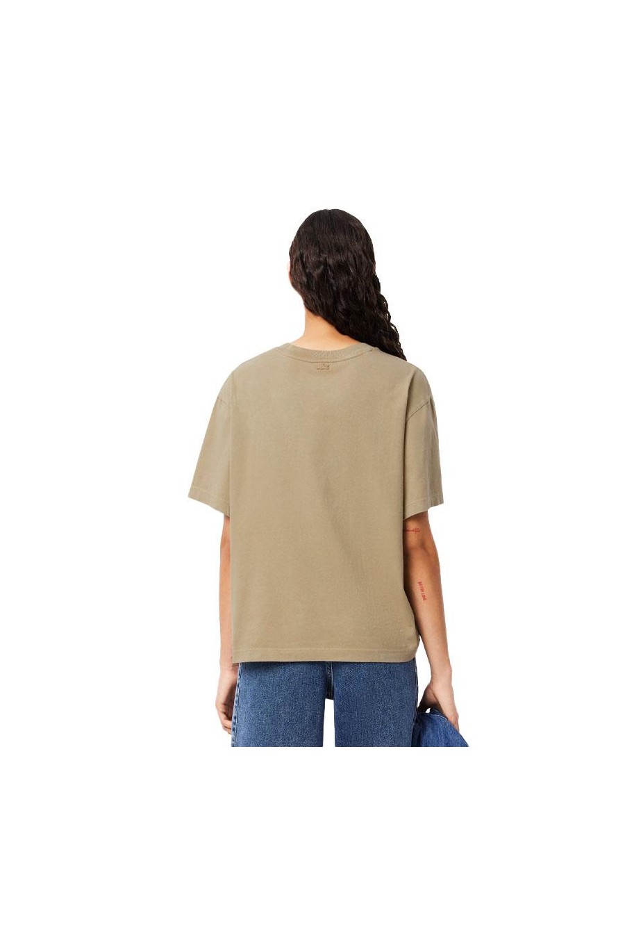 LACOSTE OVERSIZED WASHED EFFECT T-SHIRT BEIGE