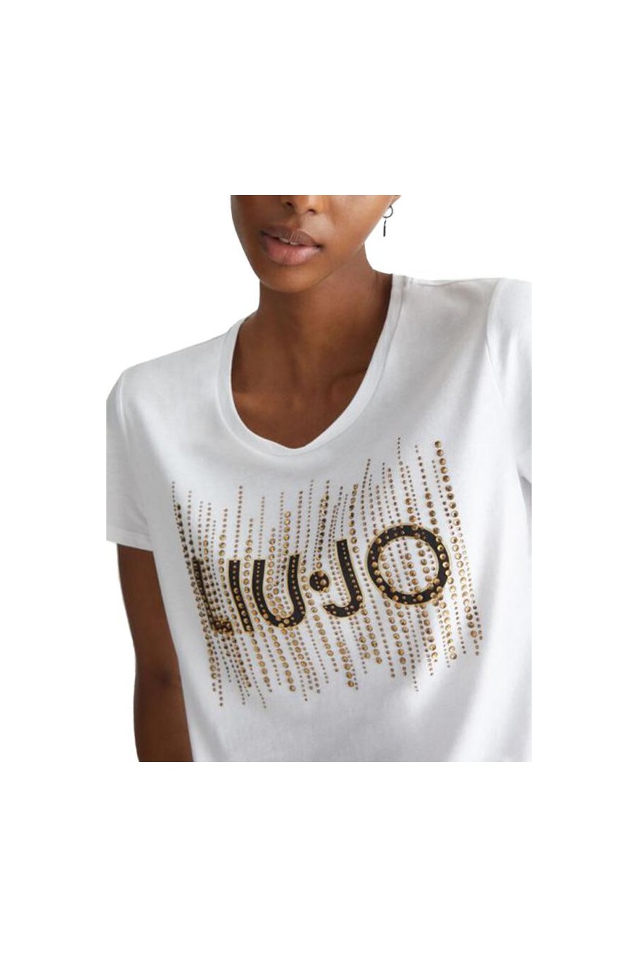 LIU JO CAMISETA LOGO CON STRASS BLANCO