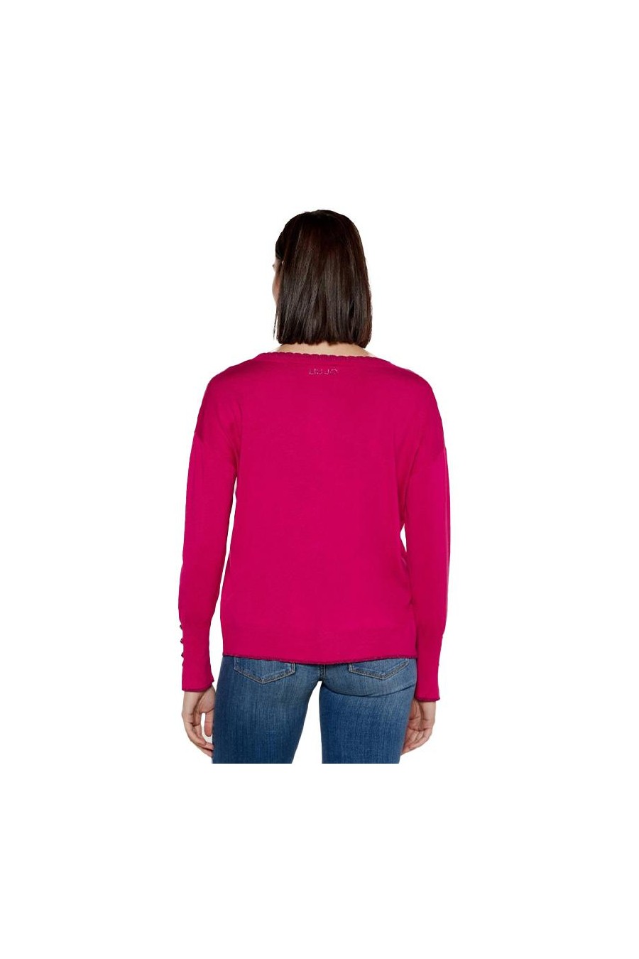 LIU JO SWEATER CON CUELLO EN V MAGENTA