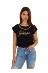 GUESS CAMISETA GUESS CRYSTAL LOGO NEGRO