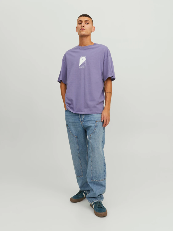 JACK &amp; JONES JORDESTINY TEE CREW NECK TG LN PURPLE