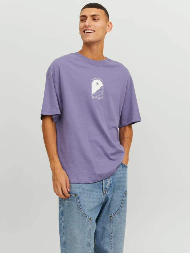 JACK &amp; JONES JORDESTINY TEE CREW NECK TG LN PURPLE