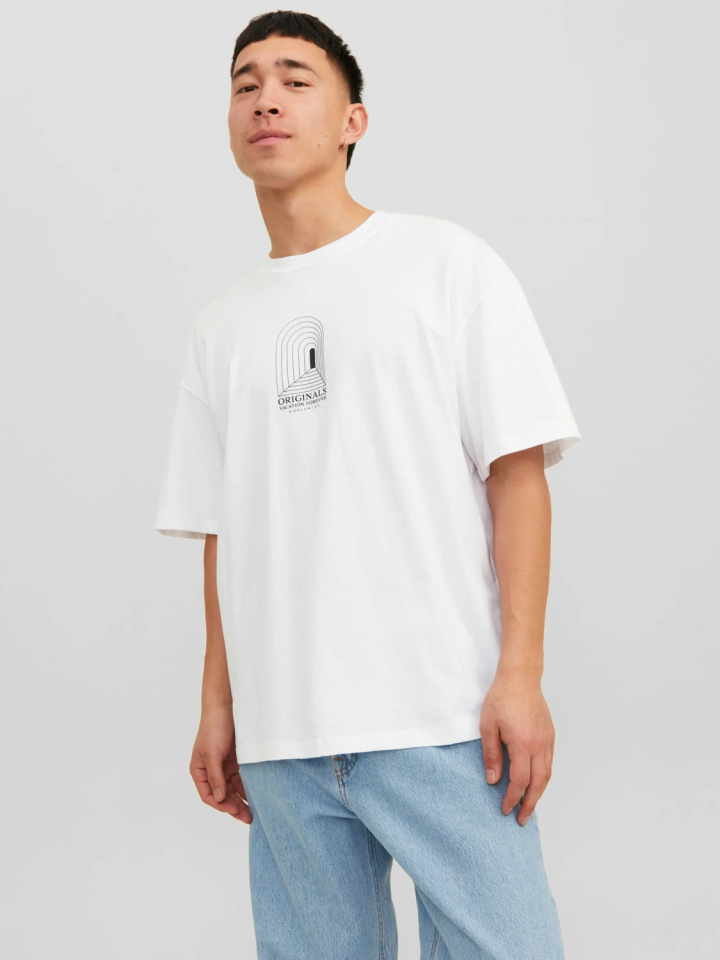 JACK &amp; JONES JORDESTINY TEE CREW NECK TG LN WHITE