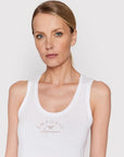 EMPORIO ARMANI WOMAN KNITTED LOUNGEWEAR TANK BLANC