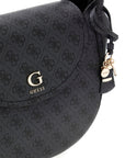 GUESS COLEEN LOGO FLAP SHOULDER BAG COAL LOGO