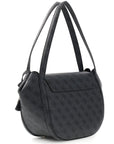 GUESS COLEEN LOGO FLAP SHOULDER BAG COAL LOGO