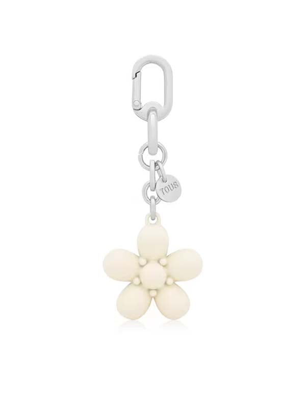 TOUS LLAVERO PUFFED DAISY FLOWER BEIGE