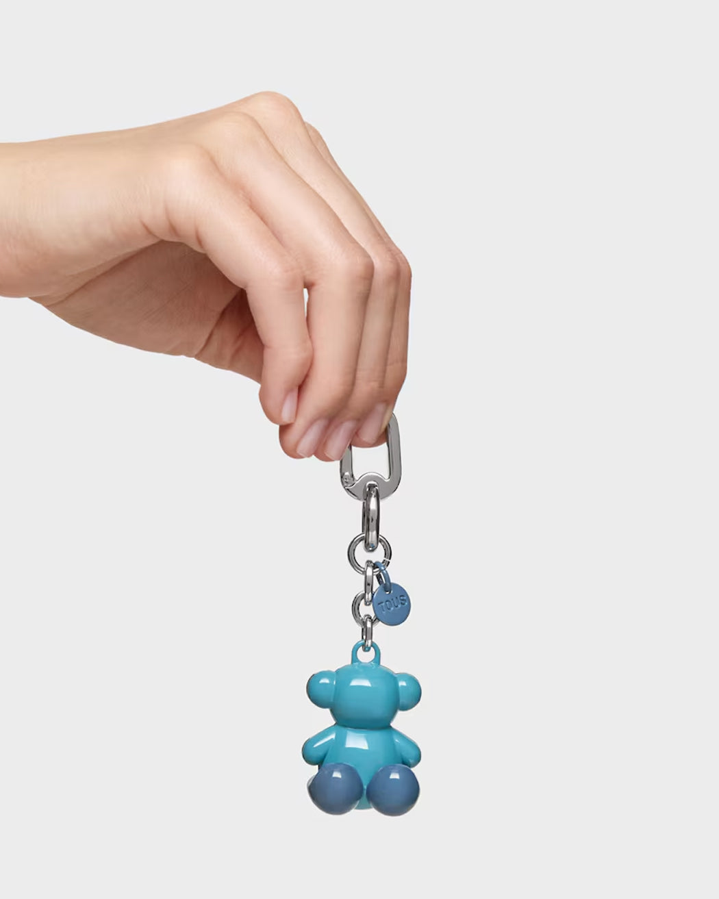 TOUS LLAVERO METAL BOLD BEAR AZUL CIELO PLAT