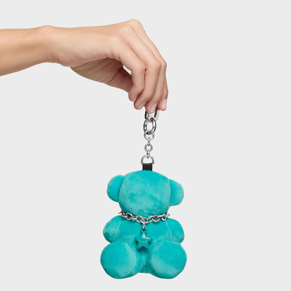 TOUS LLAVERO BOLD BEAR VELVET TURQUESA