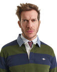 GANT REG CHAMBRAY STRIPE HEAVY RUGGER COUNTRY GREE