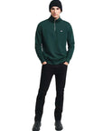 GANT REG SHIELD HALF ZIP SWEAT TARTAN GREEN