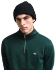 GANT REG SHIELD HALF ZIP SWEAT TARTAN GREEN