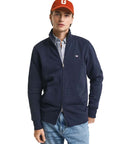 GANT REG SHIELD FULL ZIP SWEAT BLUE EVENING