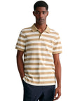 GANT REGULAR PIQUE POLO DE RAYAS BLANCO/BEIGE