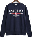GANT GRAPHIC C-NECK SWEAT EVENING BLUE