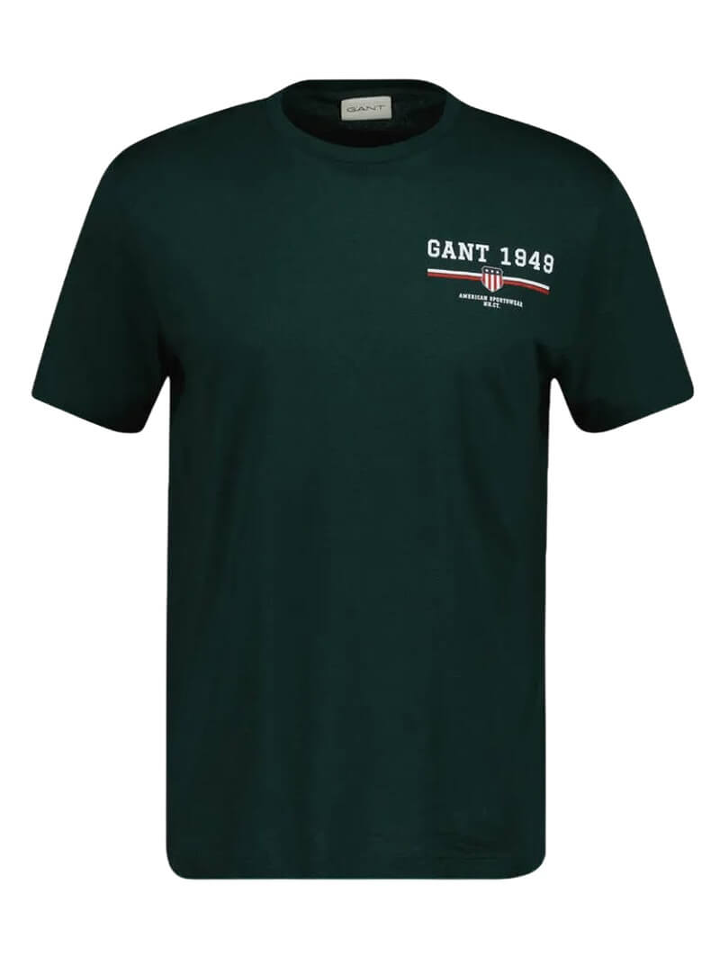GANT GRAPHIC SS T-SHIRT TARTAN GREEN