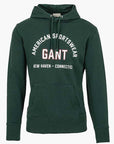 GANT PRINTED GRAPHIC HOODIE TARTAN GREEN