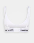 KARL LAGERFELD PEEPHOLE LOGO BRA WHITE