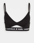 KARL LAGERFELD PEEPHOLE LOGO BRA BLACK